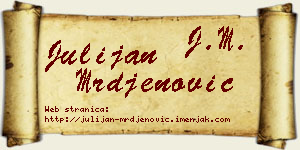 Julijan Mrđenović vizit kartica